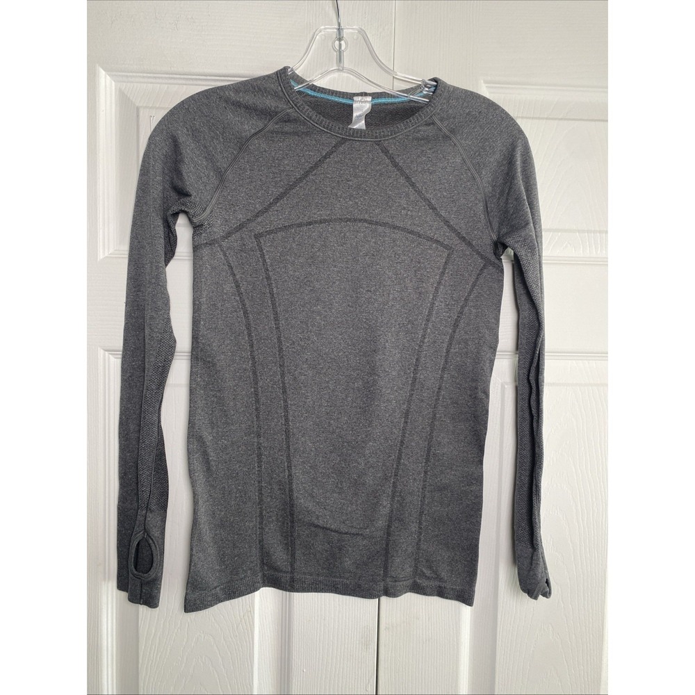 Ivivva Lululemon Youth‎ Girl 12 Gray Long Sleeve Performance Top Seamless